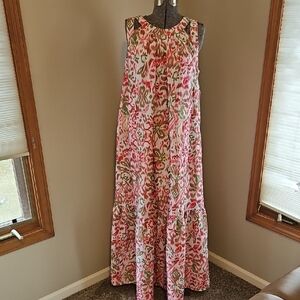JUNE+VIE Cutout Neckline Maxi Dress